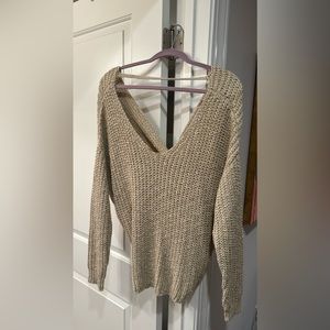 Beige/Tan Sweater with twist in back